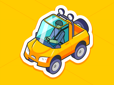 My dream pickup truck adobe illustrator charm isometric pickup sticker stickermule truck vector graphics