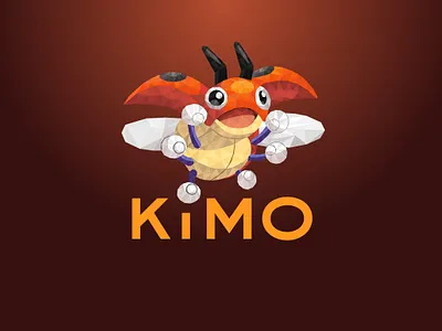 KIMO - Logo Design - Polygonal Firefly geometric art geometric design geometry illustration illustrator logo low poly logo mascot logo poly logo ideas polygonal logo