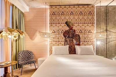 HEADBOARD DESIGN FOR SOUTH ROOM art collage collageart hotel hoteldesign mural mural design muralart muralist murals