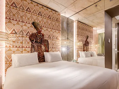 HEADBOARD DESIGN FOR SOUTH ROOM art collage collageart hotel hoteldesign mural mural design muralart photoshop