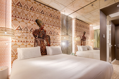 HEADBOARD DESIGN FOR SOUTH ROOM art collage collageart hotel hoteldesign mural mural design muralart photoshop