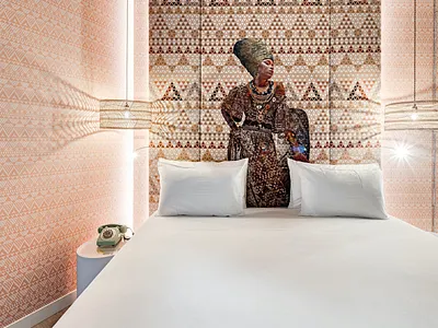 HEADBOARD DESIGN FOR SOUTH ROOM art collage collageart design hotel hoteldesign mural mural design muralist murals