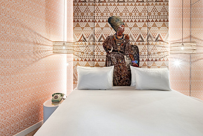 HEADBOARD DESIGN FOR SOUTH ROOM art collage collageart design hotel hoteldesign mural mural design muralist murals
