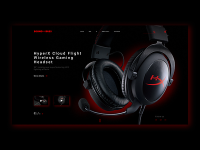 Concept Hyperx website branding design figma headphones landing music photoshop sound ui web