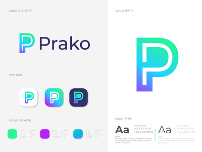 Branding Logo Design for Prako abstract app icon app icon designers branding branding design concept creative logo designer gradient graphic design letter design letter logo logo designer logo mark logotype logotypes marketing modern monogram p