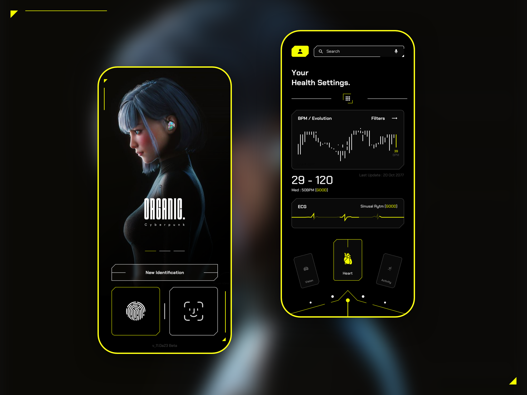 Example of Health App Cyberpunk