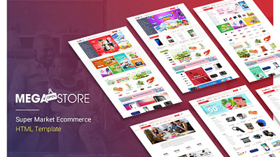 MegaStore Super Market Ecommerce HTML Template clean ecommerce electronics fashion flat design flexible marketplace modern multioptions multipurpose responsive shopping store supermarket