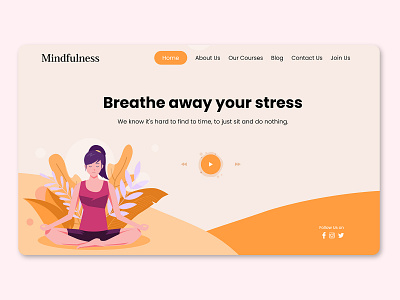 Yoga Website Landing Page Design design illustrator landing page design meditation meditation website website website design yoga yoga institute yoga landingpage