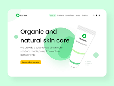 Ecomate - Landing page branding clean concept concept design cosmetics flat minimal nature negative space organic web website website design