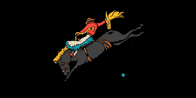 The 100 Point Ride animation broncrider buckaroo buckinghorse cowboy cowboys horse illustration montana procreate rodeo saddlebronc western