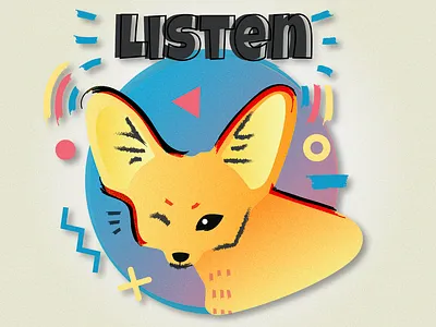 Fennec Fox Sticker animal art design illustration sticker sticker design vector vector art