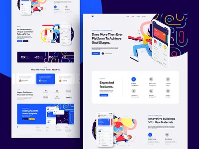 App Landing 2020 trend app clean design dribbble best shot footer header hero illustration landing landing design landingpage testimonial ui ui ux ui design vector web web design