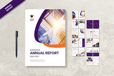 Annual Report Brochure Template annual report annual report brochure annual report template branding brochure design business clean company corporate creative design elegant infographics informational letter light magazine minimalist modern professional