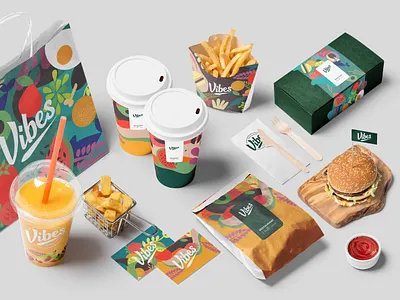 Vibes Restaurant Brand Identity beauty bottle brand branding branding mockup business card cosmetics download freebie healthcare identity mockup mockupcloud packaging portfolio presentation psd showcase stationery template