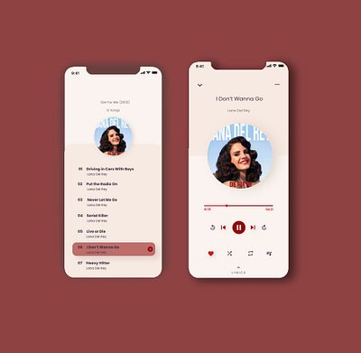 Music Player Mobile App app beauty design france illustration logo ui ui design uidaily uidesigner