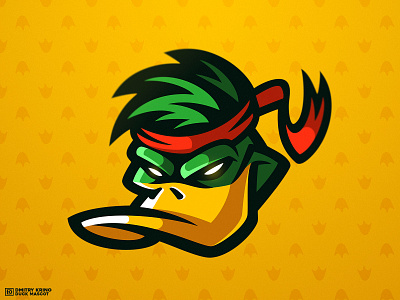 Ninja Duck Head 2d art angry angry bird animal bird dmitry krino duck karate ninja ninja mascot logo design