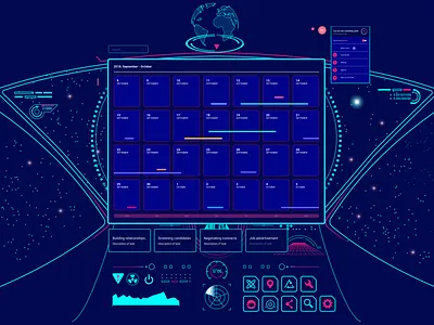 SPACE Calendar - Gaming UI concept futuristic gaming space ui uidesign ux design visual