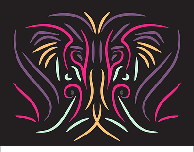 The Elenix (Elephant Phoenix) Abstract Illustration abstract adobe illustrator artwork branding design illustration line logo personal vector vectorart