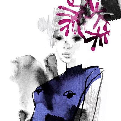 Fashion illustration abstract art artwork brush drawing fashion fashion illustration illustration paint watercolor