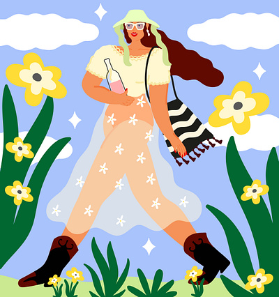 Walking into the Weekend advertising campaign character illustration colourful fashion illustration girls illustration illustration artist illustrator summer vector art