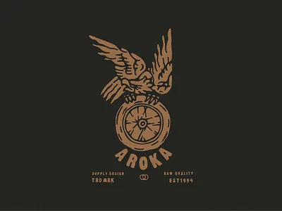 EAGLE AND WHELLS badgedesign bikers branding design drawing flat illustration illustration design logo vector