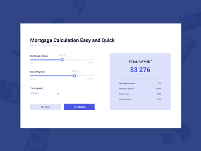 Mortgage Calculation design mortgage calculation mortgage calculation ui