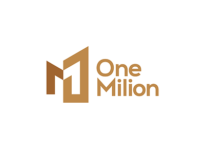 One Milion brand branding design idea illustration logo mark negative typography ui