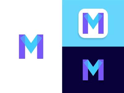 MV Monogram dynamic effect for sale unused buy geometric art letters logo design brand identity logo design concept sticker app logo designer for hire minimalist flat modern purple blue overlap overlay strong effective balance