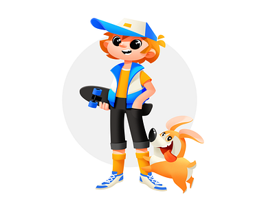 A Boy Who Loves Street Sports activities art boy boy character boy illustration character character design child child illustration children cute art dog illustration illustration art illustrator kid kids shakuro skater vector