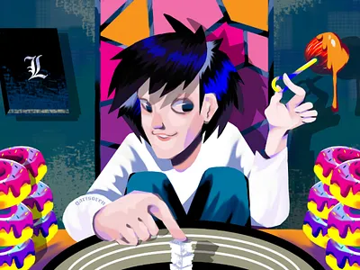 Luscious Lawliet fanart illustration deathnote