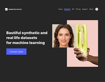Generated Photos Datasets ai photo generative landing