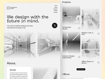 Architecture Studio - Website UI Design architecture architecture design architecture studio color palette design landing page landing page design landing page ui minimal minimal design one page one page design one page website typography ui ui desgin uidesign ux web website