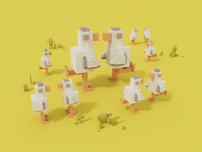 Dance With Me 2020 3d design digital illustration illustration magicavoxel moha render summer voxel voxelart