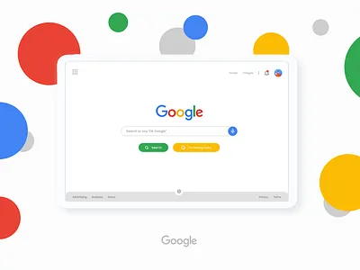 Google search redesign concept design flat minimal typography web
