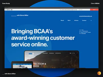 BCAA Case Study - Now LIVE art direction case study design insurance membership portfolio semplice ui website