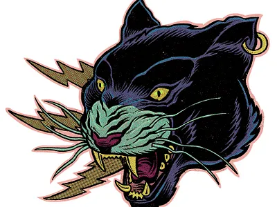 Sticker Mule Giveaway! Free charms animal black panther comic old panther retro savage sticker sticker mule vintage