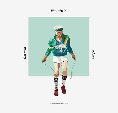 Old man jumping illustration illustration art illustration design jumping on a rope old man vector art vector illustration