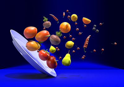 A plate full of goodness! 3d 3dart 3dartist adobe adobe dimension adobe photoshop digital art digital render fruits fruity graphicdesign health illustration veggies