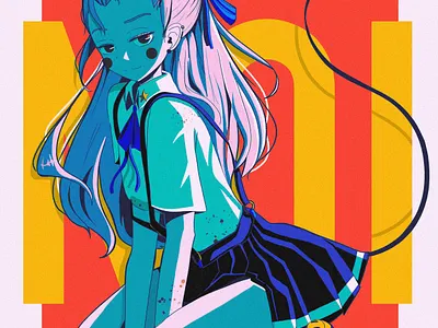 Noi abstract anime design flat illustration ipad pro layout poster texture