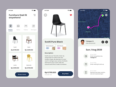 Furniture E Commerce app app design card cards ui clean design ecommerce flat minimal mobile progress simple ui sketch ui ux ux design