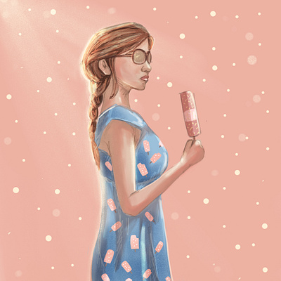 Girl with icecream design digital illustration icecream illustartor illustration illustration art woman woman art woman illustration