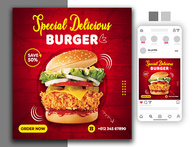 Food banner for Instagram animation banner design branding brochure design facebook ads flyer illustration logodesign post design poster poster design social media banner social media design social media pack social media templates twitter feed typography vector website