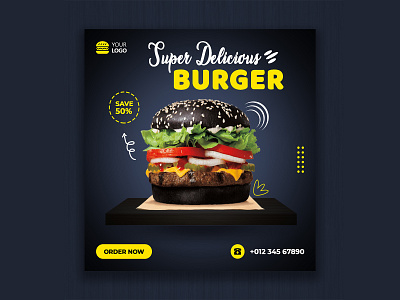 Burger sale Post Design for Socail Media animation artwork banner ads branding design facebook ads flyer flyer design illustraion illustration instagram banner instagram post logo logodesign poster design social media banner social media design social media pack typography vector