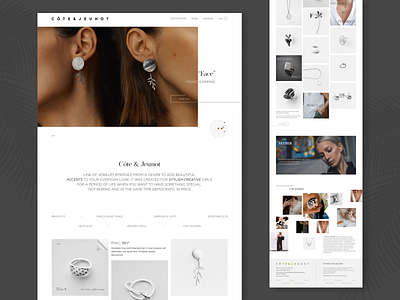 Jewerly shop clean jewelry minimal ring ui ux web web design website white