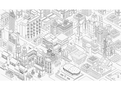 SHANGHAI MAP-SKETCH 2.5d chinese design illustration illustrator