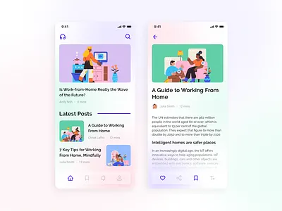 Lifestyle Blog - Mobile App app blog blur blurred background mobile app mobile app design mobile ui ui ux uxdesign
