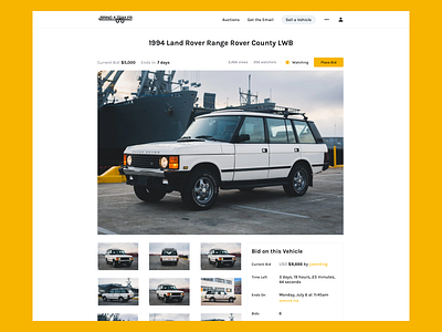 Bring A Trailer design landing page ui ux web design