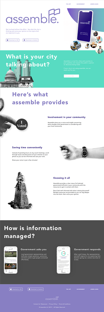 Assemble app webpage app call to action design government photoshop sketchapp ui ux uxui webpages website