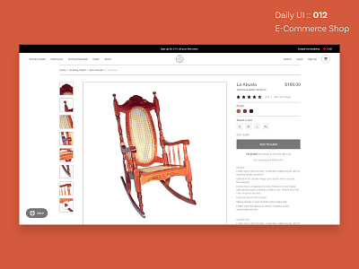 DailyUI :: 012 / E-Commerce Shop (Single Item) daily ui 012 dailyui dailyui012 dailyuichallenge ecommerce design ecommerce shop rocking chair