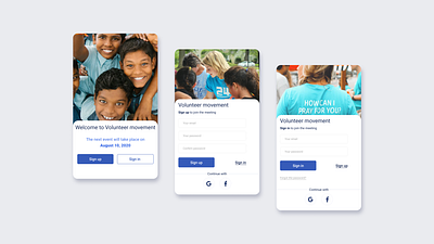 Sign up page for a volunteer event design registration form sign in sign up ui ux ui design uxdesign web